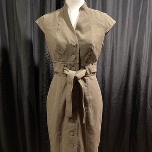 Calvin Klein, Size 4, Olive button down dress